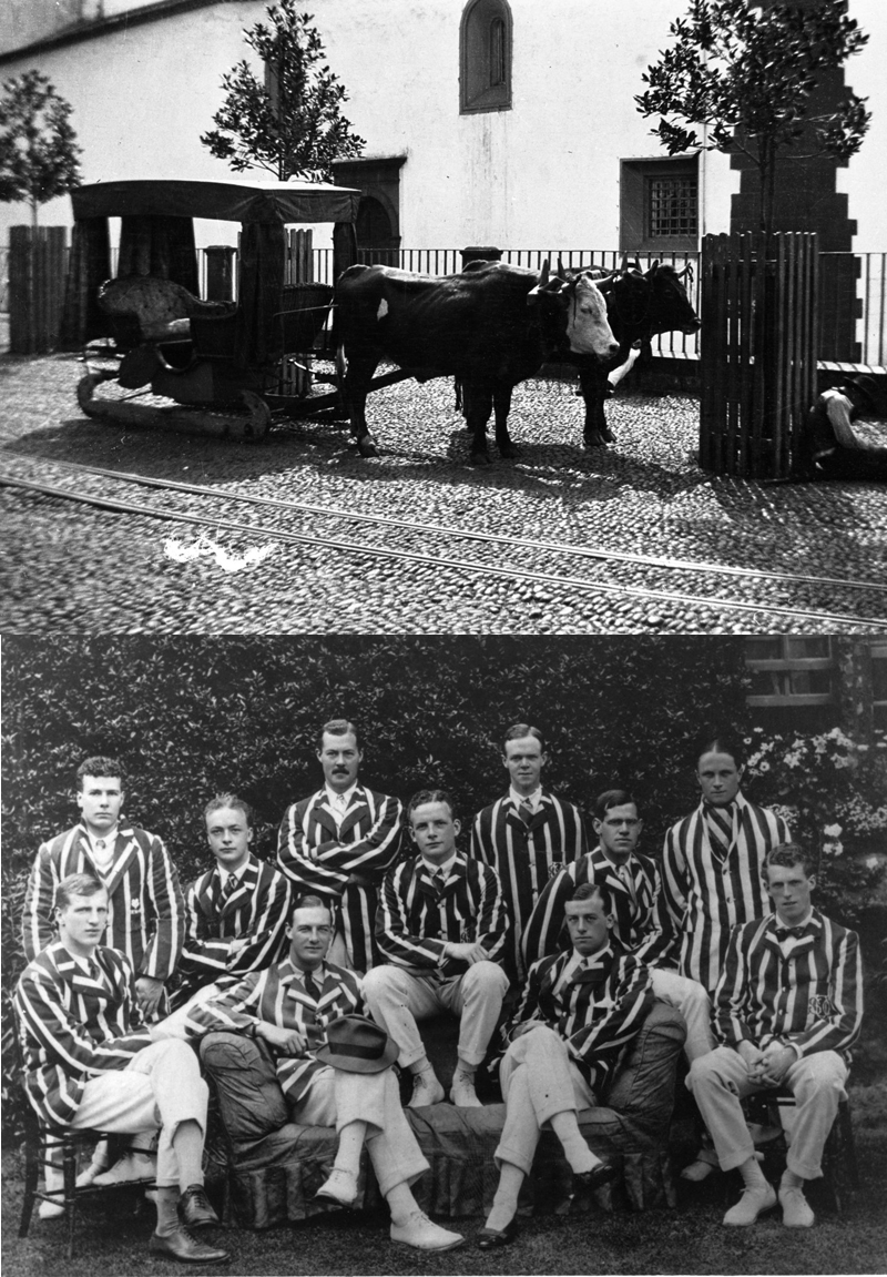Top: image from WWI negative album, ca. 1914; Bottom: Oxford Varsity Water Polo and Swim team, ca. 1913 