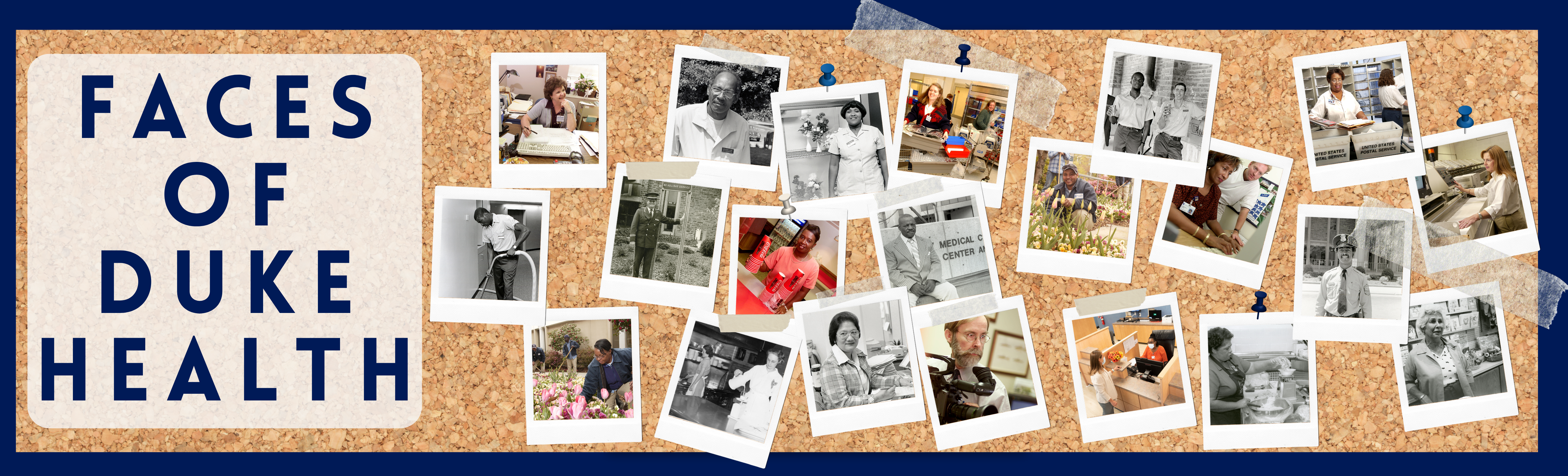 Faces of Duke Health exhibit banner
