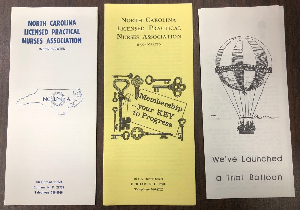 Selection of North Carolina Licensed Practical Nurses Association brochures