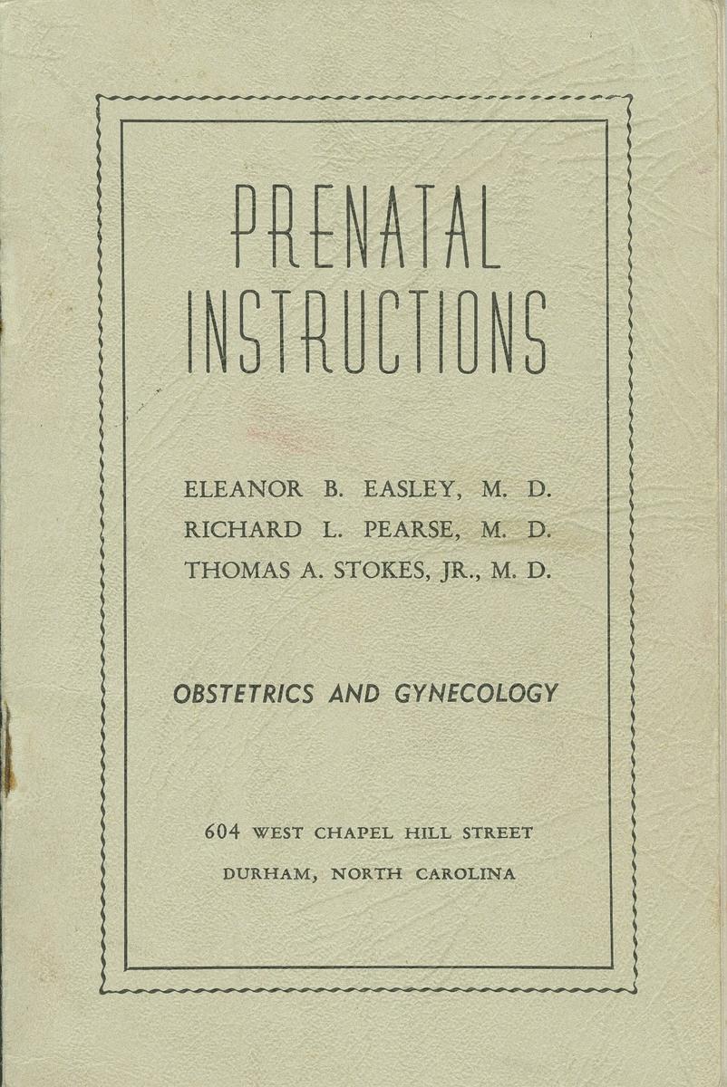 1960 Prenatal instructions booklet