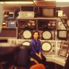 Natalie Wood, sitting in front of the command center of the CHMEP on the set of Brainstorm, circa 1981